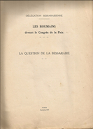 Paris Peace Conference 1919 Report Of The Delegation Of Bessarabia On Accession To Romania Plebiscite Molodova Moldavia - Historische Dokumente