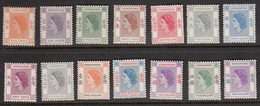 Hong Kong 1954-60 Full Set, Mint Mounted, Sc# 185-198, SG 178-191, Mi 178-191, Yv 176-189 - Neufs