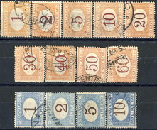 Regno Tasse 1870 Serie N. 3-14 USATI Cat. € 550 - Portomarken