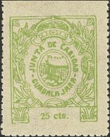 Emisiones Locales Benéficas. Guadalajara. * 25 Cts Verde Claro. GUADALAJARA. MAGNIFICO Y RARO. (Allepuz 4) - Otros & Sin Clasificación