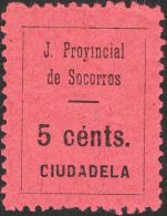 Emisiones Locales Benéficas. Baleares. * 5 Cts Negro Sobre Rosa. CIUDADELA (BALEARES). MAGNIFICO Y RARO. (Fesofi - Otros & Sin Clasificación