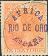 Alfonso XII. 1 De Enero De 1882. º 15 Cts Naranja (cortado A Tijera Indicado Sólo A Título Informativ - Otros & Sin Clasificación