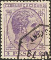 Alfonso XII. 1 De Julio De 1878. º 198 4 Pts Violeta. Excepcional Color Y Centraje. PIEZA DE LUJO. (Edifil 2017: 19 - Otros & Sin Clasificación