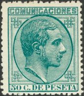 Alfonso XII. 1 De Julio De 1878. * 196 50 Cts Verde. MAGNIFICO. (Edifil 2017: 133€) - Otros & Sin Clasificación