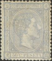 Alfonso XII. 1 De Agosto De 1875. * 168 50 Cts Lila. MAGNIFICO. (Edifil 2017: 265€) - Otros & Sin Clasificación
