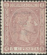 Alfonso XII. 1 De Agosto De 1875. * 163 5 Cts Castaño. MAGNIFICO. (Edifil 2017: 102€) - Otros & Sin Clasificación