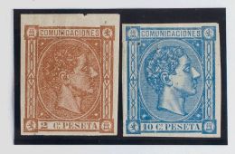 Alfonso XII. 1 De Agosto De 1875. * 162s, 164s 2 Cts Castaño Y 10 Cts Azul. SIN DENTAR. MAGNIFICOS. (Edifil 2017: - Otros & Sin Clasificación