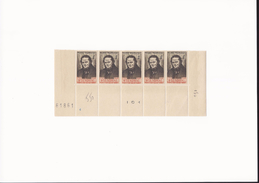 Bas De Feuille Du N°550b Stendhal Avec Inscription En Rouge. Cote 40€. - Collections