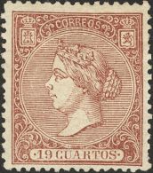 Isabel II. 1 De Enero De 1866. * 83 19 Cuartos Castaño. Muy Bien Centrado Y Color Intenso. MAGNIFICO. Cert. COMEX - Otros & Sin Clasificación