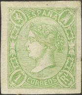 Isabel II. 1 De Enero De 1865. * 72 1 Real Verde (puntito Claro). Enormes Márgenes. MAGNIFICO. (Edifil 2017: 580& - Otros & Sin Clasificación