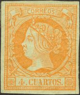 Isabel II. 1 De Febrero De 1860. * 52 4 Cuartos Amarillo. PIEZA DE LUJO. (Edifil 2017: +58€) - Otros & Sin Clasificación