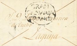 Canarias. Sobre 1841. LAS PALMAS DE GRAN CANARIA A LA LAGUNA. Marca GRAN / CANARIA / FRANCO, En Negro (P.E.4) Edici&oacu - Andere & Zonder Classificatie