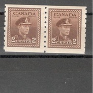 Canada1942-3: Scott264mnh**  Pair - Ungebraucht