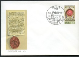 DDR U11 Umschlag LEIPZIGER MESSE Sost. BAUWERKE 1990  Kat. 6,00 € - Buste - Usati