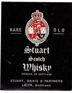 Etiket étiquette Rare Old Stuart Scotch Whisky Leith Scotland - Whisky