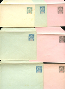 ANJOUAN COMOROS 7 PS Envelopes #1-3 Complete Set Mint 1892 - Cartas & Documentos