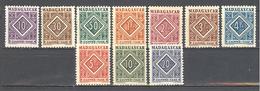 Madagascar: Yvert Taxe N° 31/40**; MNH - Impuestos