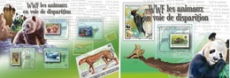 Centrafrica 2011, WWF, Stamps On Stamps, Pandas, 4val In BF+BF - Fehldrucke