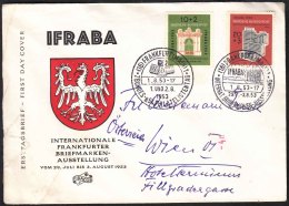 Germany 1953 IFRABA Stamp Set Mi#171-172 On Nice Commemorative Cover, Nice Vignettes On Back - Brieven En Documenten