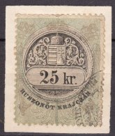 Austria Very Rare Revenue Stamp 25Kr. With Rosette, Originated From Area Near Bosnia, So Called "Vojna Krajina" Issue - Steuermarken