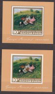 Hungary Paintings Art 1966 Mi#Block 56 A And B Mint Never Hinged - Neufs