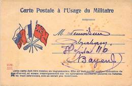 Carte Postale à L'Usage Du Militaire. 3 Drapeaux. Dest : Abraham Hopital 110 BAYEUX 1915 - Weltkrieg 1914-18