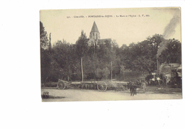 Cpa - 21 -  FONTAINE-LES-DIJON - La Mare Et L´église - Attelage - Bouilleur De Cru Alambic (Père Henry) Métier - Venters