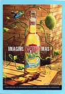 DESPERADOS / BIERE Bouteille - Desperados Mas IMAGINE , Avec Capsule Ouverte , Citron - Carte Pub Despe De 2011 - Beer