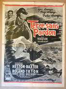 WESTERN Affiche Cinéma Originale Film TERRE SANS PARDON " THREE VIOLENT PEOPLE " De RUDOLPH MATE "avec CHARLTON HESTON - Affiches & Posters