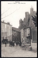 CPA ANCIENNE- FRANCE- CAPESTANG (34)- PLACE SAINT-JUST AVEC BELLE ANIMATION- ATTELAGE- - Capestang