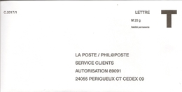 Enveloppe T La Poste/philaposte - Cards/T Return Covers