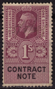 REVENUE TAX STAMP Used - UK Great Britain / George V Revenue : Contract Note 1 S - Steuermarken