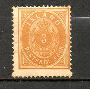 ISLANDE - 1882  (**) Y&T N° 12    P14x13,5  Type I - Unused Stamps