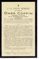 Deces De Omer Coppin Chanoine Titulaire Cathedrale De Namur 1909 - Andachtsbilder