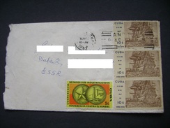 Cover Havana Habana - Czechoslovakia 1962 - Stamp 3x 10 C 24 De Abril Dia Del Sello, 1 C Conferencia Contra El Hambre - Lettres & Documents