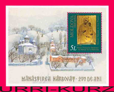 MOLDOVA 2000 Christmas Church Monastery Of Hyrbovets Art Religion Painting Icon S-s Mi Bl.22(377) Sc369 MNH - Klöster