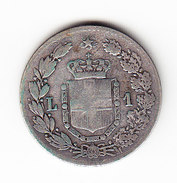 ITALIE KM 24.2, SILVER, 1L, 1887 M. (3P55) - 1878-1900 : Umberto I