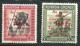Ruanda Urundi - 151-Dr & 153-Dr - Erreurs De Surcharges - Croix Rouge - 1944 - MNH - 1924-44: Neufs