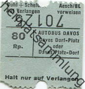 Schweiz - Davos - Autobus Davos Dorf-Platz Oder Davos Platz-Dorf - Fahrschein 80Rp. - Europe