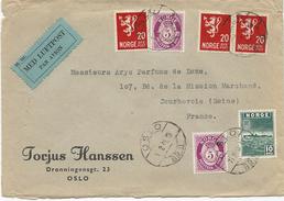 LETTRE PAR AVION 1946 POUR LA FRANCE AVEC  6 TIMBRES - Cartas & Documentos