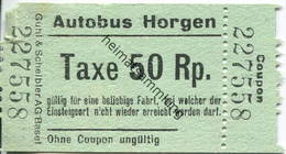 Schweiz - Autobus Horgen - Billet Taxe 50Rp. - Europe