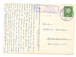 5172 LINNICH - TETZ, POSTGESCHICHTE, Landpoststempel "22c Tetz über Jülich", 1959 - Linnich