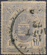 Stamp  Luxembourg 1865 10c Mint Lot#71 - 1859-1880 Stemmi