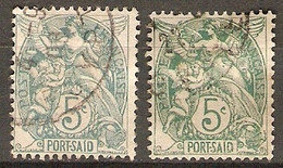 PORT -  SAID    -   1902 .   Y&T N° 24 & 24a Oblitérés . - Used Stamps