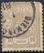 Stamp  Luxembourg 1875 10c Used Lot#131 - 1859-1880 Wappen & Heraldik