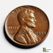 US - 1 Cent - Lincoln - 1958 - 1909-1958: Lincoln, Wheat Ears Reverse