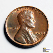 US - 1 Cent - Lincoln - 1957 - 1909-1958: Lincoln, Wheat Ears Reverse