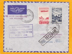 1948 - Envel. Par Avion De  Casablanca Vers Buenos Aires, Argentine - 20e Anniv. 1e Liaison Aérienne France Amerique Du - Brieven En Documenten