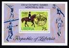 LIBERIA 1976, DRESSAGE, CAVALIERS, CHEVAUX, 1 Bloc, Neuf. R162 - Ete 1976: Montréal