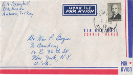 23604. Carta Aerea ANKARA (Turquia) 1950 To USA - Briefe U. Dokumente